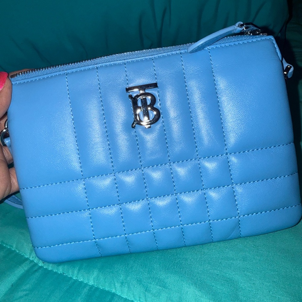 Burberry Light Blue Quilted Crossbody Bag